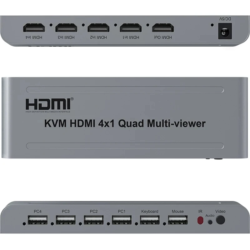 Hdmi Kvm ġ 4x1  Ƽ , 1080P 4  ũ  HDMI Ƽ  Ȱ USB  콺 Ű
