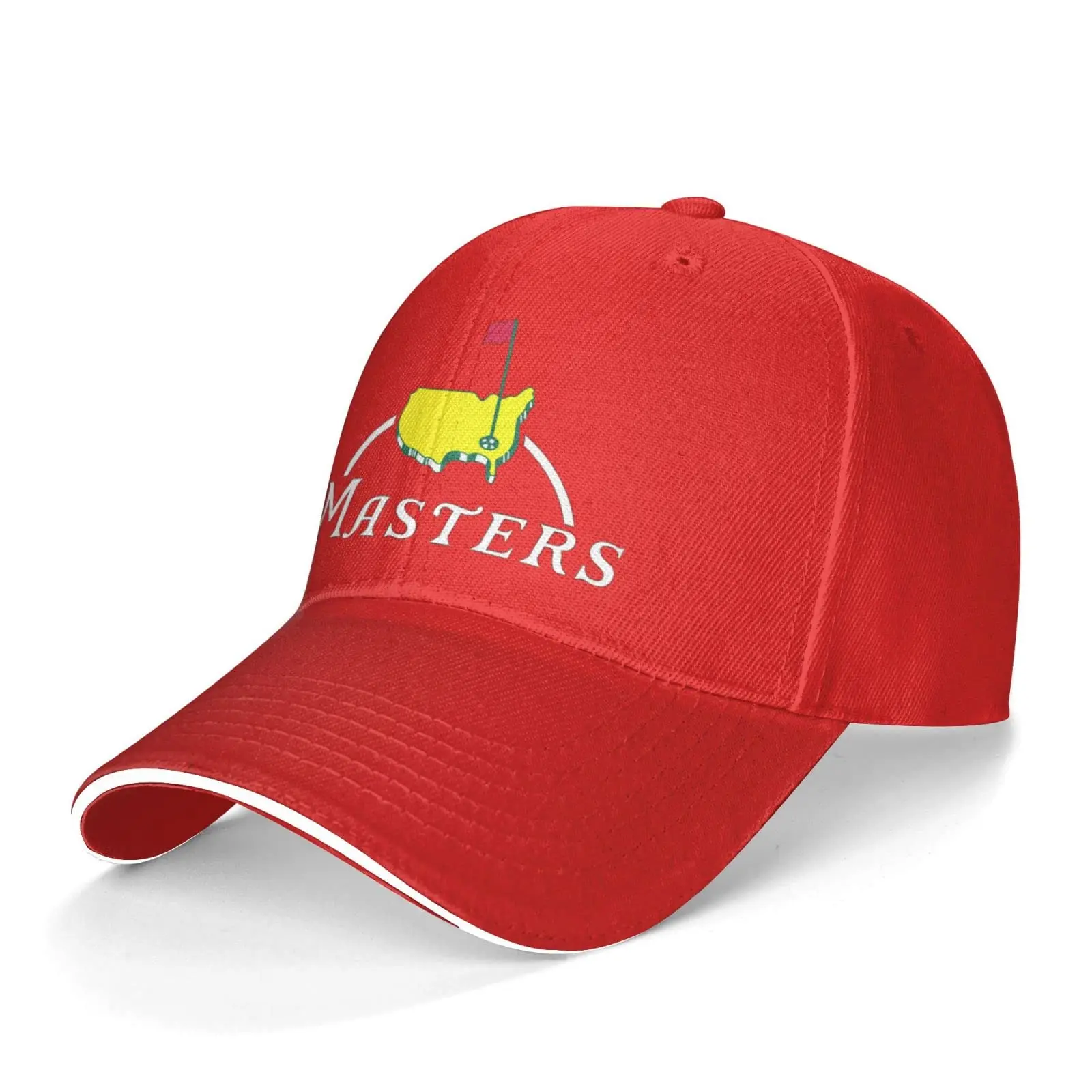 Masters Tournament Augusta National Golf Casquette Fashion Sandwich Baseball Cap Adjustable Curved Visor Hat Red