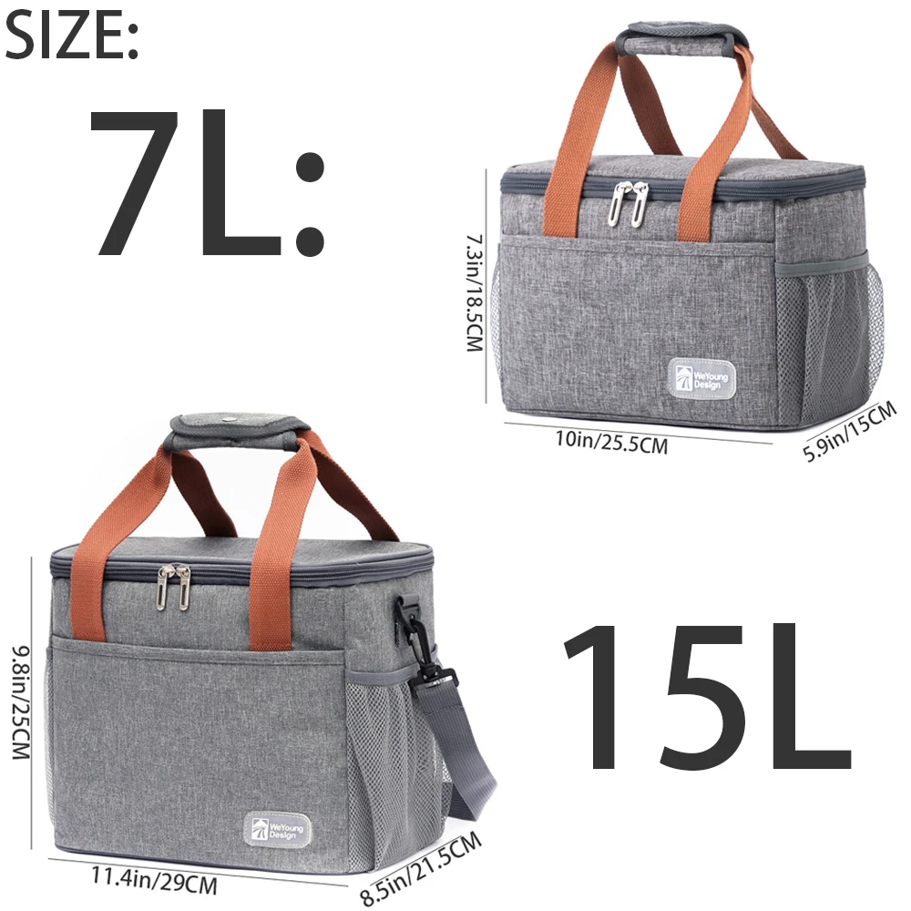 Women's Insulated Lunch Tote Bag - Durable Thermal Organizer for Picnics, Hiking, and Beach Outings