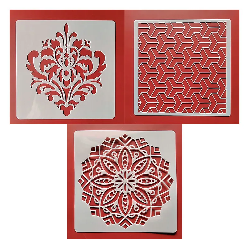 Plantillas De Dibujo Reutilizables De Plástico PET - Motivos Florales, 30x30 Cm, Para Decorar Paredes Y Manualidades