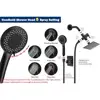 High Pressure Filtered Rain Shower Head Combo 8" Square with 5 Settings Handheld Stainless Steel Self-Adhesive Holder 1.5M Hose 5
