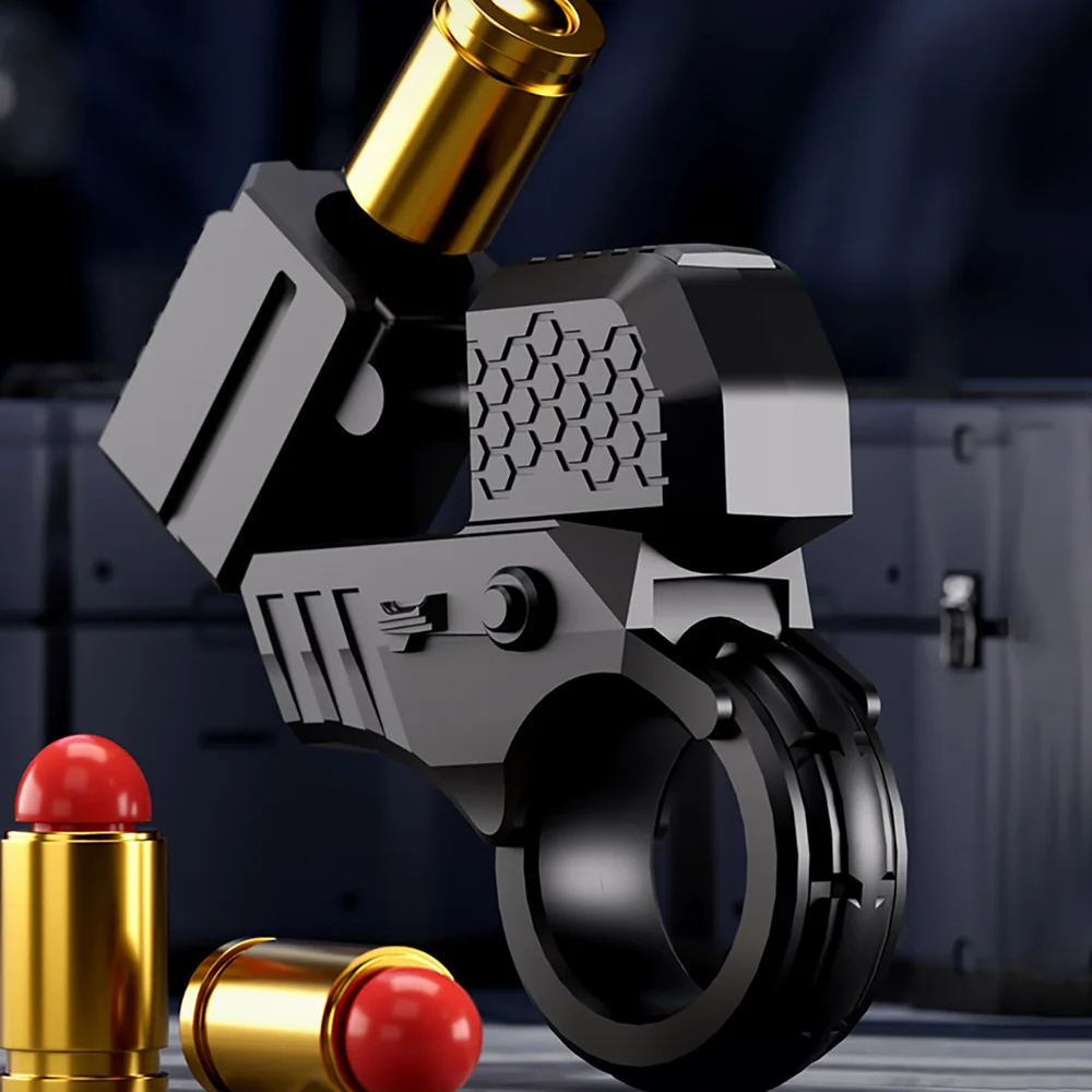 Plastic Fidget Toy Anti Stress Mini Shell Ejecting Toy Gun Hand Spinner Ring Pistol Birthday Gift Dropshipping 3