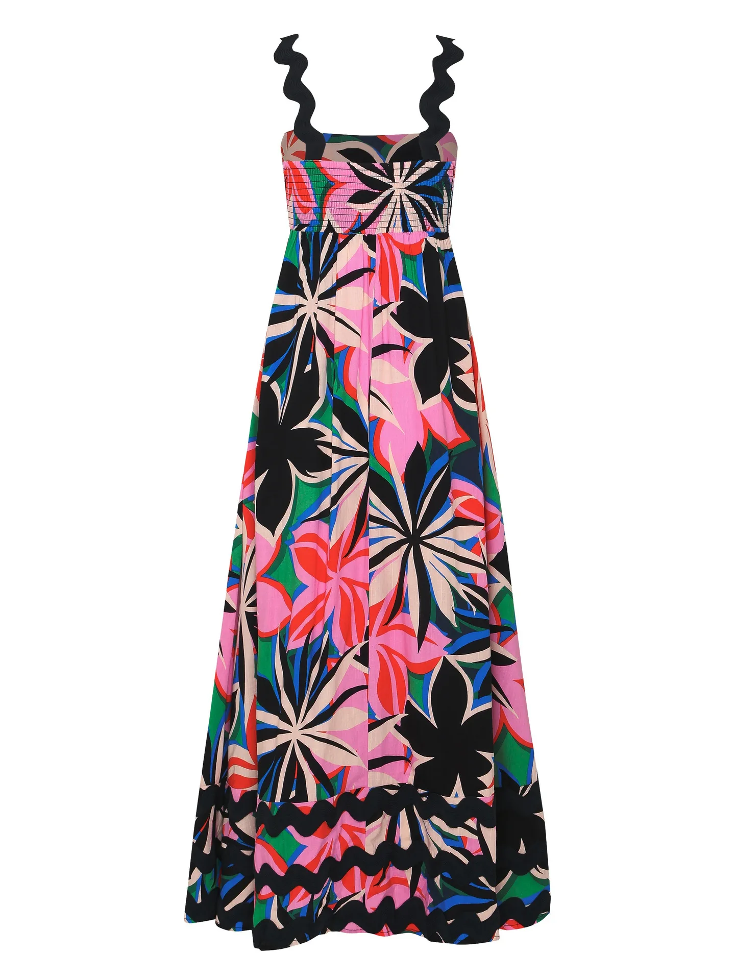 Bohemian Summer Printed A-line Long Dress Sexy Backless Holiday Beach Spaghetti Strap Dresses For Women Maxi Vestidos Para Mujer
