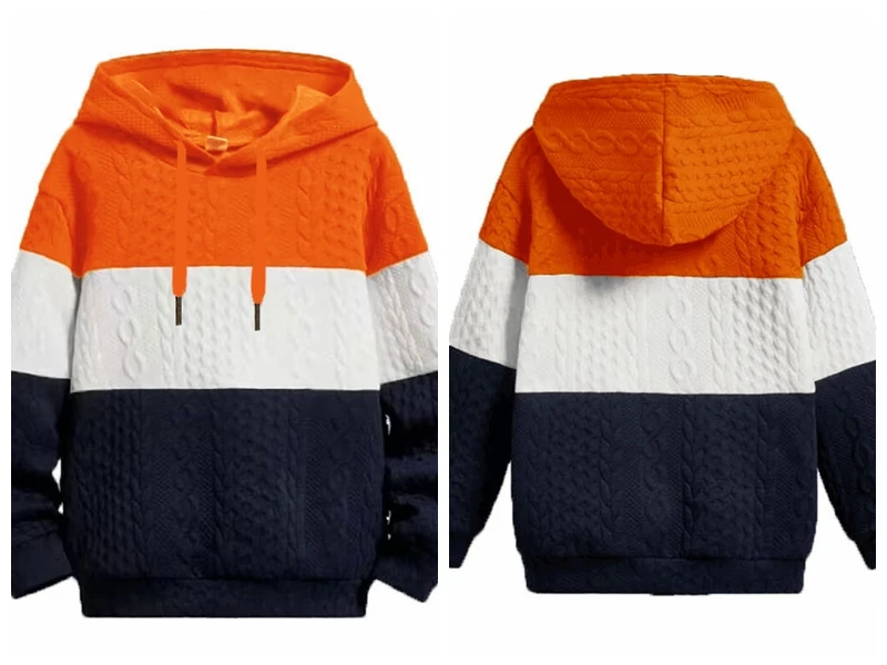 Men loose jacquard Knitted Pullover Hooded Men's Sweater Trend Streetwear Oversized Casual Knit Hoodies Men's Clothing Sweaters