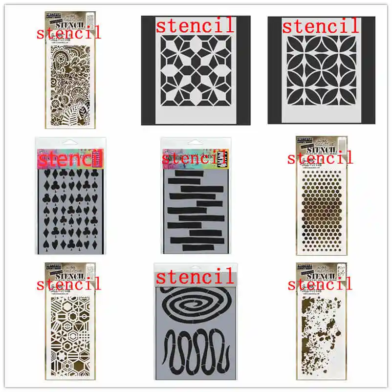 Geometry Layering Stencils For Walls Painting Scrapbooking Stamps Album
