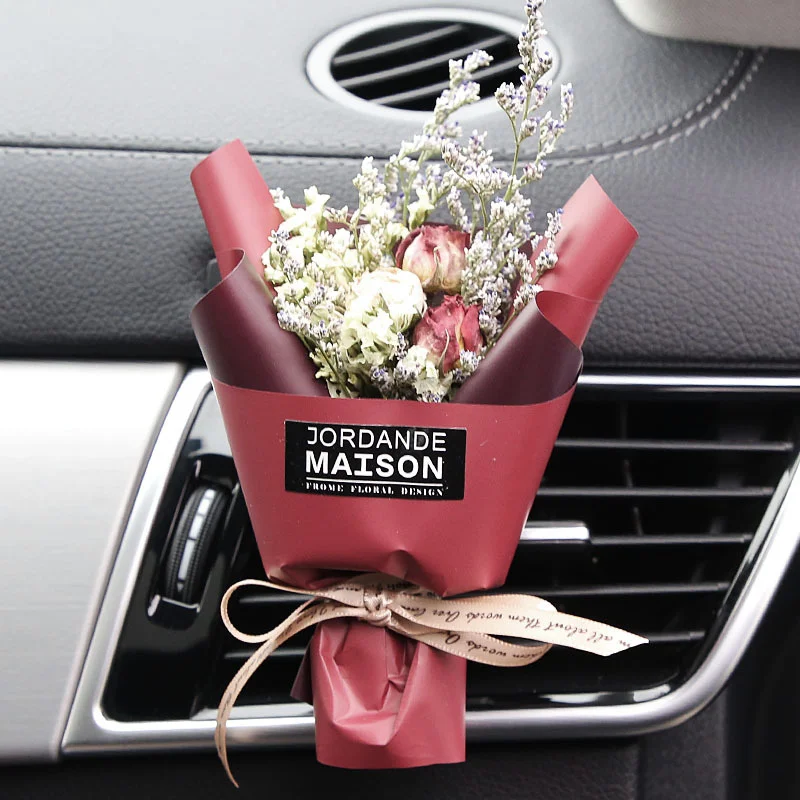 Creativity Dried Flowers Bouquet Car Perfume Air Vent Clip Mini Bouquet  Eternal Flower Car Accessories Interior Ornament - AliExpress