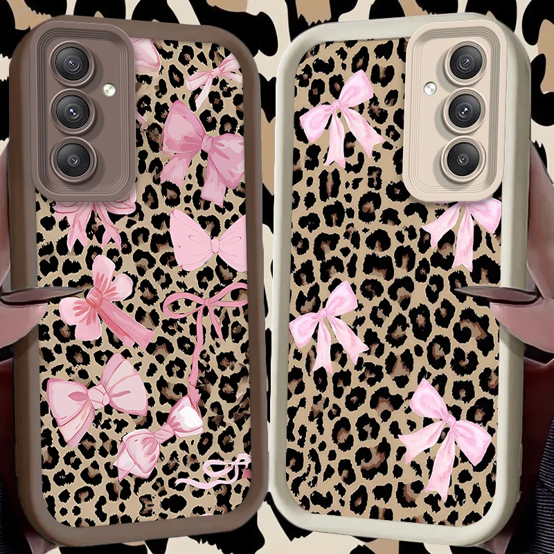Leopard Pink Bow Print Phone Case Cover