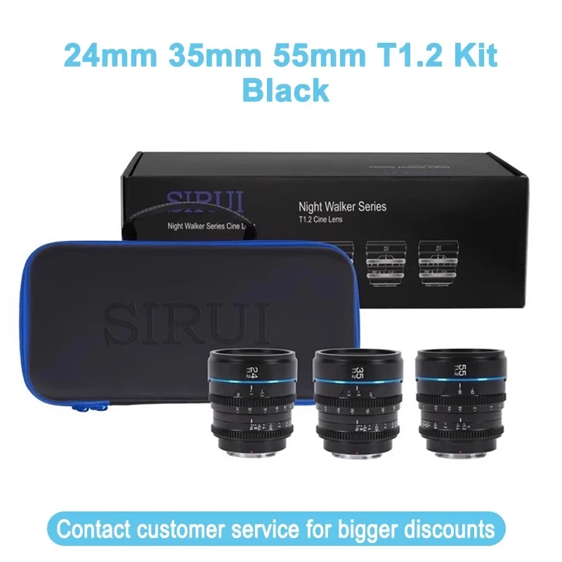 Sirui night walker 24mm 35mm 55mm t1.2 16mm 75mm s35 mf lente de