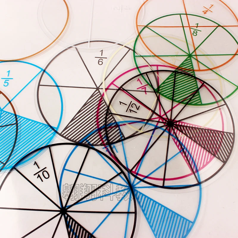 

12pcs Set 8cm Circular Round Divide Proportionally Maths For Pupil Enlightenment Teaching Aids Interactive Board Games