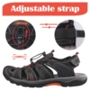 GRITION Men Outdoor Hiking Sandals Closed Toe Sport Water Sandal Waterproof Athletic Adjustable Sandals Comfortable 2