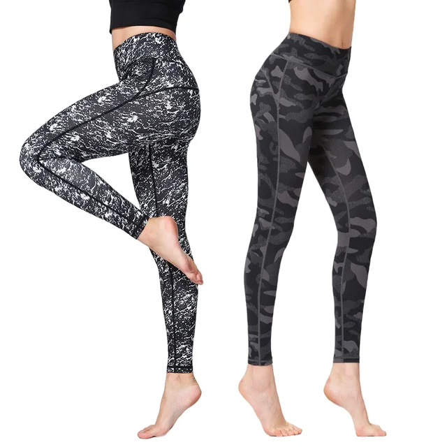 Camouflage Printed Yoga Workout Leggings For Women With Pockets High Waist  And Hips Thin Fitness Sports Yoga Pants Ropa Mujer - Leggings - AliExpress