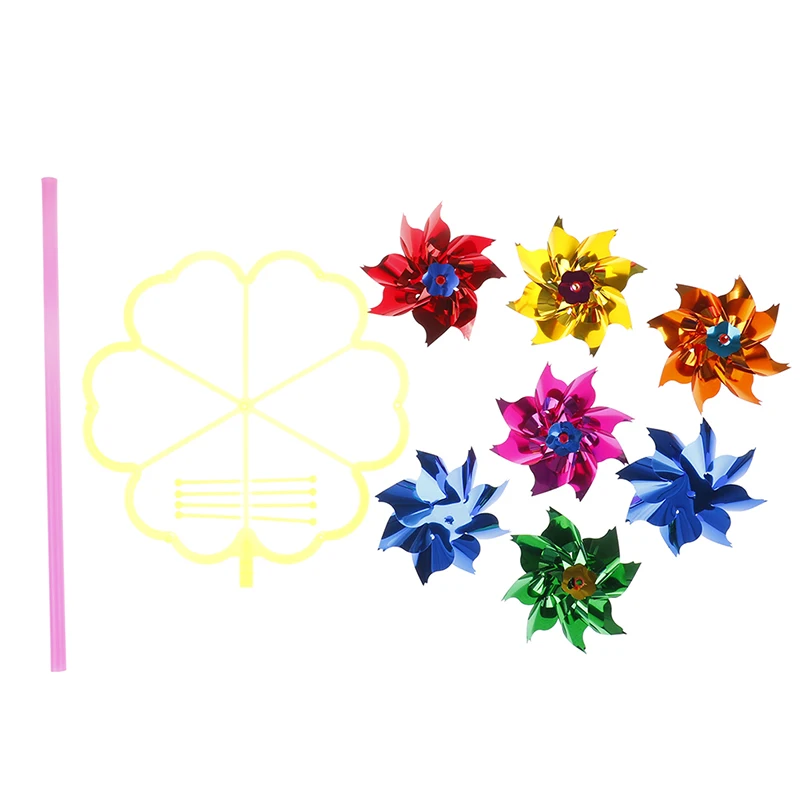 Kids Toys Easy Decoration Garden Orchard Colorful DIY Sequins Windmill Wind Spinner Home Garden Yard Decoration