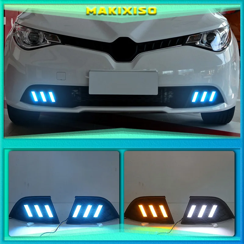

2pcs Car Styling 12V Day Light for MG GT 2014-2017 Daytime Running Light LED White Turn Signal Light Amber Fog Lamp