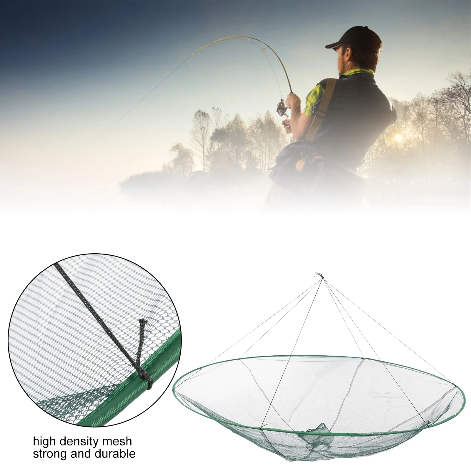 Circular Foldable Fishing Net Portable Prawn Baits Crab Shrimp Net Drop Landing Fishing Pier Harbors Pond Net Crab Catch Net