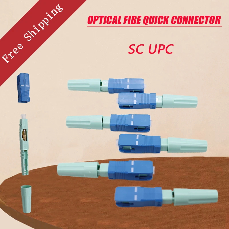 

100/200/300pcs FTTH SC UPC Optical Fibe Quick Connector SC FTTH Fiber Optic Fast Connector Embedded High Quality