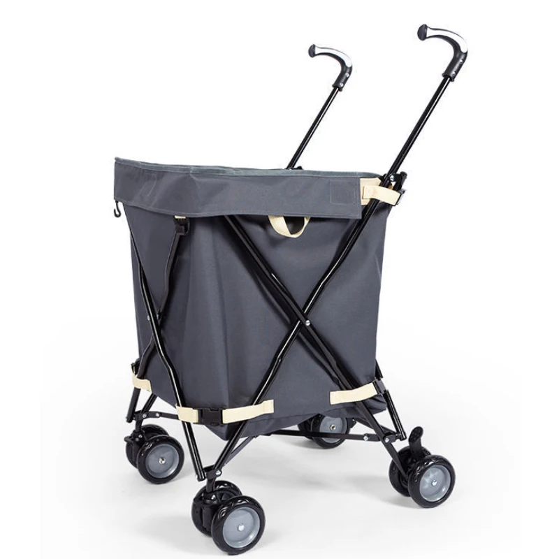 Grocery Push Cart With Folding Ability Small Size Shopping Cart