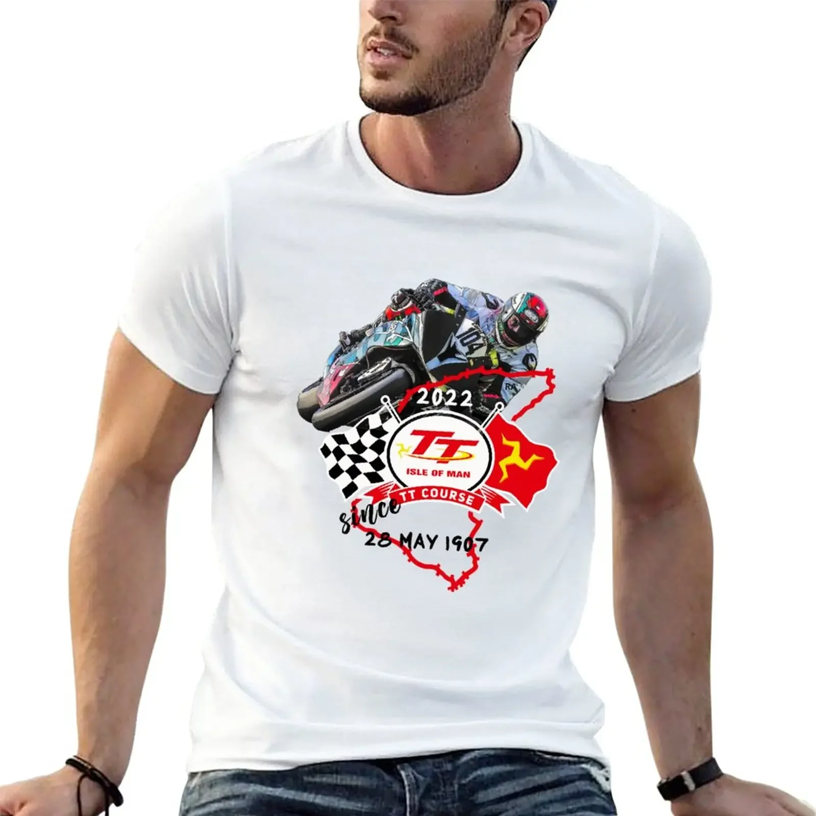 

Heroes Tt Isle Of Man Racing T-Shirt animal prinfor boys anime summer clothes korean fashion Men's t-shirt
