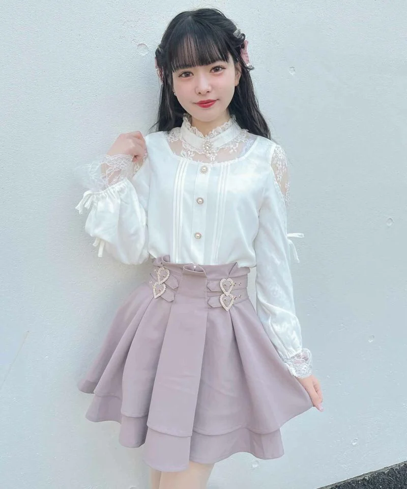 Japanese Lolita Sling Collar Bow Doll Collar Blouse Girl Student 2023 New Autumn Sweet Woman's Long Sleeve Ruffled Lace Shirt
