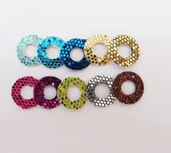 Pack of 40 Colorful Glitter Nonwoven Circles for Crafting Toy Eyes (10 Color Options) (Dark gold color)