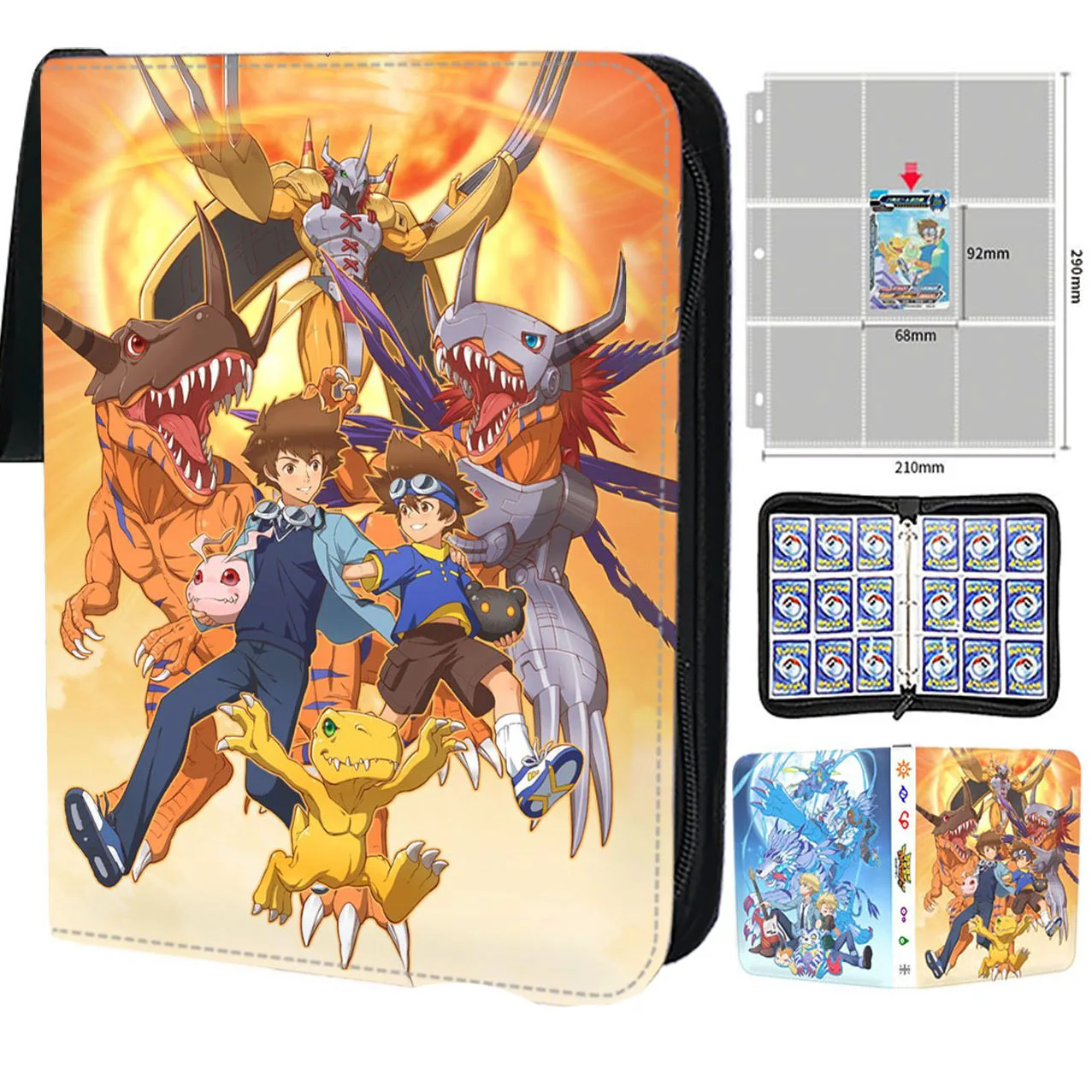 

4/9 Pocket Digital monster Card Binder Book Folder Zipper 400-900pcs Cartoon Anime Games Trading Card Collectors Album Holder