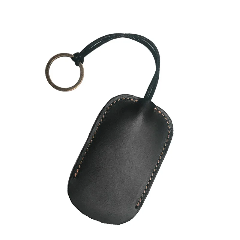 Genuine Leather Key Holder Retro Cow Leather Pouch Retractable Keychain Case Bag