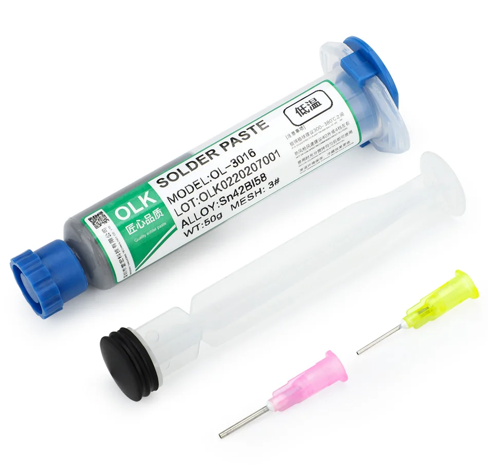 30/50g 저온 무연 주사기 솔더 페이스트 LED Sn42bi58 용접 SMD IC PCB 납땜 아이폰 수리 주석 페이스트 용 플럭스 압출