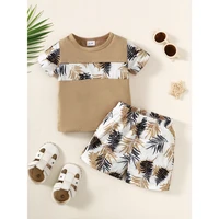 1-3 Years Baby Boy Clothes Set Short Sleeves Top+Shorts 2PCS Summer Daily Casual Outfit Toddler Boy Beach Style Clothing 1