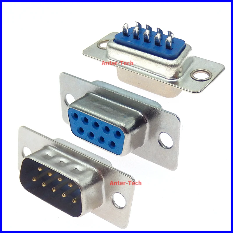 10 Pz Rs232 Db9 Connettore Seriale Vga 9 Pin Femmina 2 File Spina A Saldare Tipo D-Sub Connettore Presa Maschio