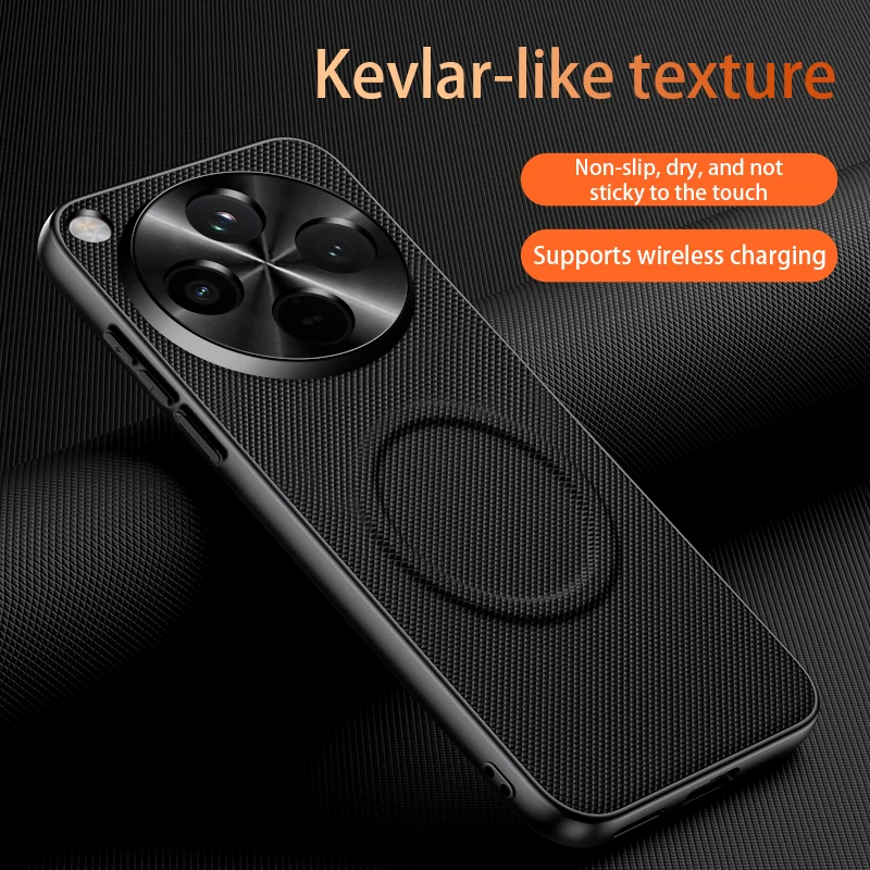 Magnetic Shockproof Matte Leather Case with Metal Lens Frame and Bumper Protection