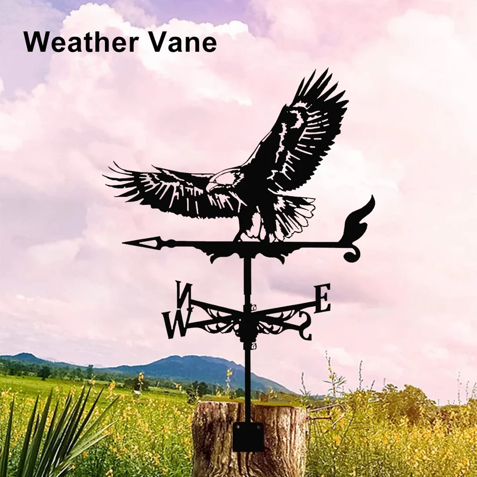 Metal Weather Vane Weathervane Arrow Shape Stainless Steel Wind Direction Indicator