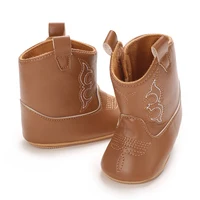 New Baby Little Boots Cute High Quality Soft PU Anti slip Sole Spring and Autumn Fashion 0-18M Newborn Walking Shoes 6