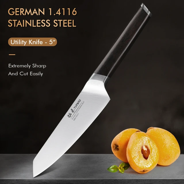 Turwho-set of 3-piece stainless steel knife, German knife 1.4116, sharp,  multifunctional, chef's knife, kitchen tools - AliExpress