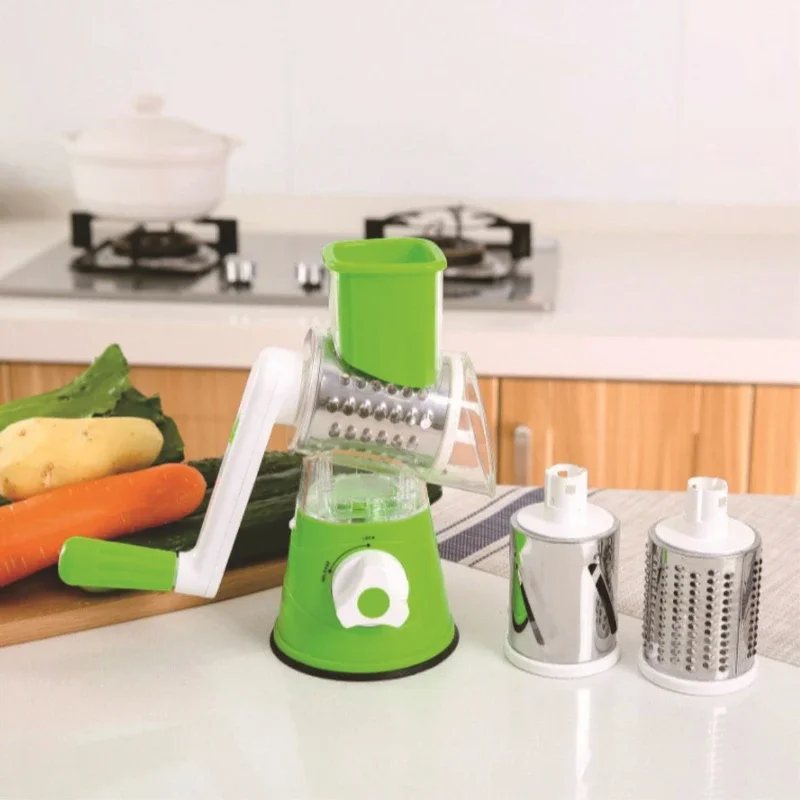 Home Use Hand-Crank Multi-Function Vegetable Slicer and Cheese Grater Rotary Handheld Grater