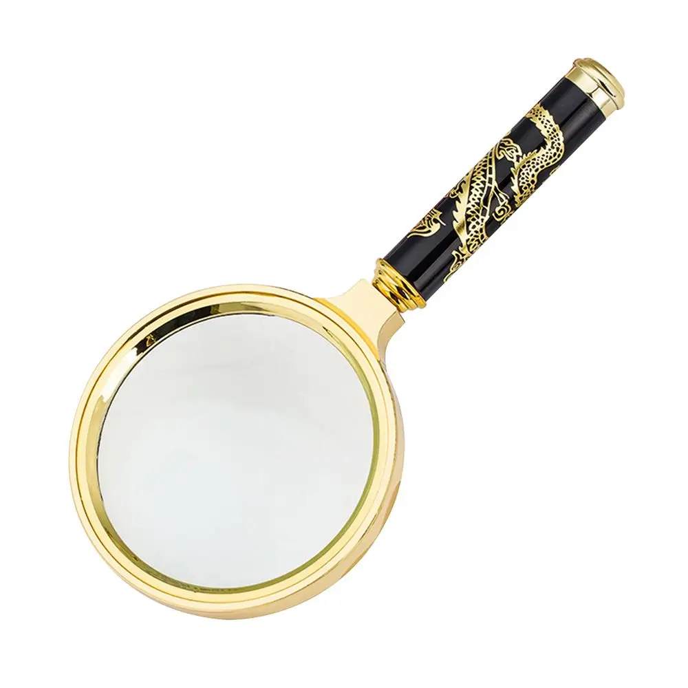 Description Picture 6 of item10X Magnifying Glass Golden Dragon Handle Magnifier Mini Pocket Handheld Microscope Reading Jewelry Loupe Magnifiers