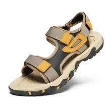 

Hot Sale Summer Sandals Mens Big Size 38-47 Outdoor Beach Casual Shoes Fashion Dropshipping Khaki Blue N1-07