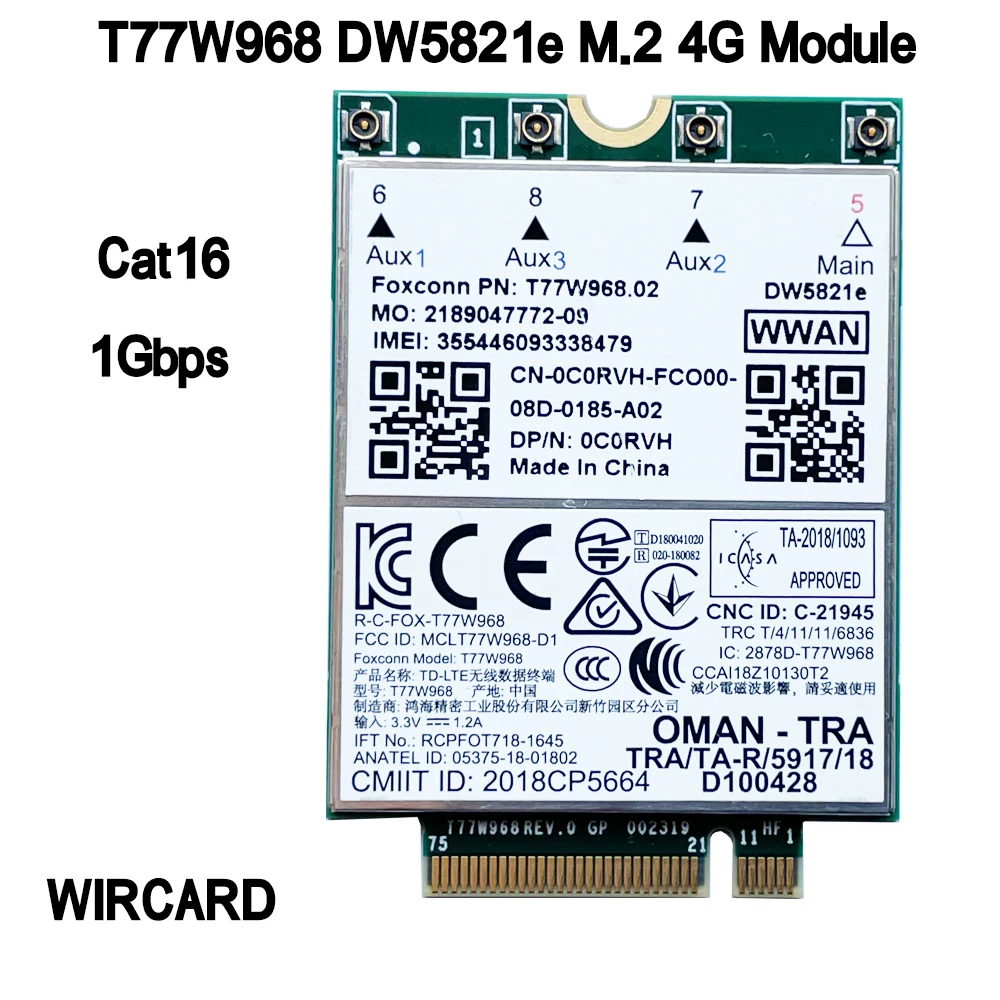 Wi- Módulo 4g para Laptop Dell Tdwdwxl1 Gfdd-lte Tdd-lte 5420 para Laptop