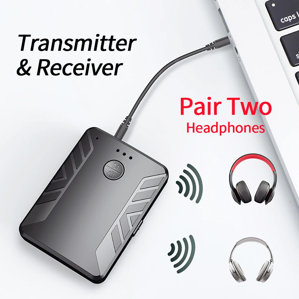 Adattatore Bluetooth 2-in-1 – Trasmettitore E Ricevitore, Doppia Connessione Per Cuffie, Per TV, Auto, Aereo Adattatore Bluetooth 2-in-1 – Trasmettitore E Ricevitore, Doppia Connessione Per Cuffie, Per TV, Auto, Aereo