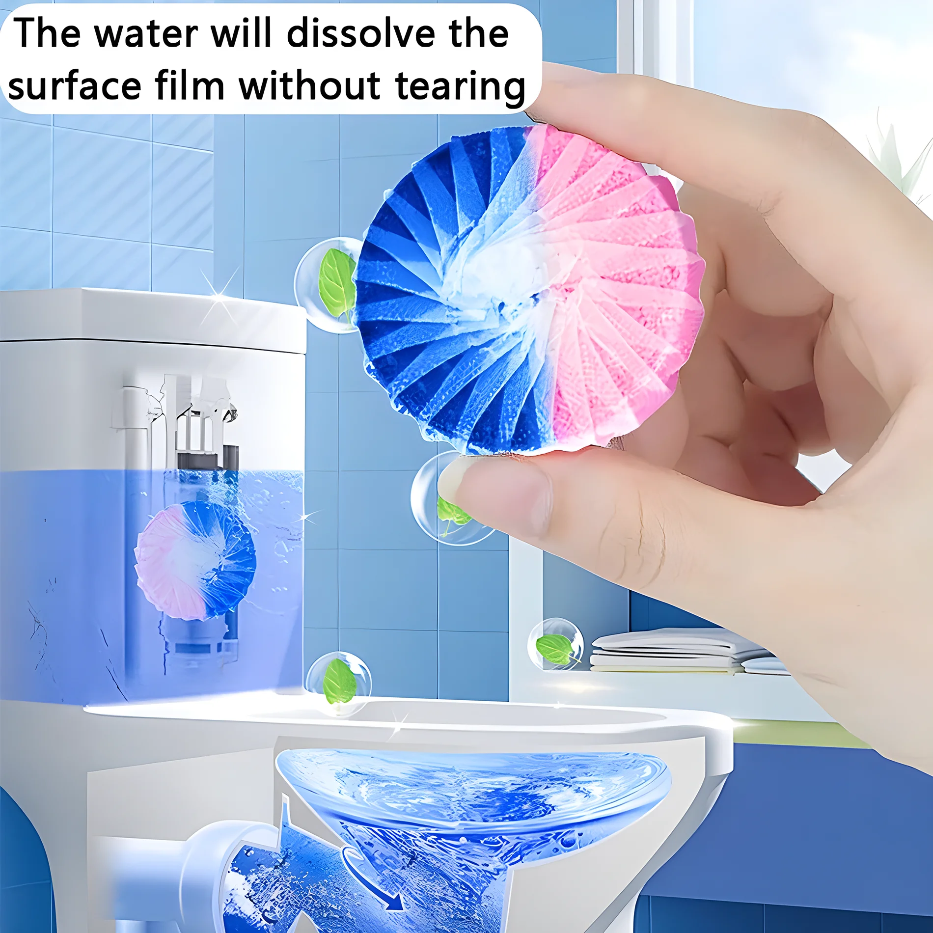 3/2/1 Pcs Toilet Cleaner Rose Fragrance Drain Tank Cleaning Tablet Freshener Deodorization Stain Remover Home Bathroom Products