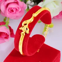 Bracelet Open Fox confortable et doux pour la peau pour femme en or 24 carats AU999 |   Lisse et poli, sans pression, confortable toute la journée 1