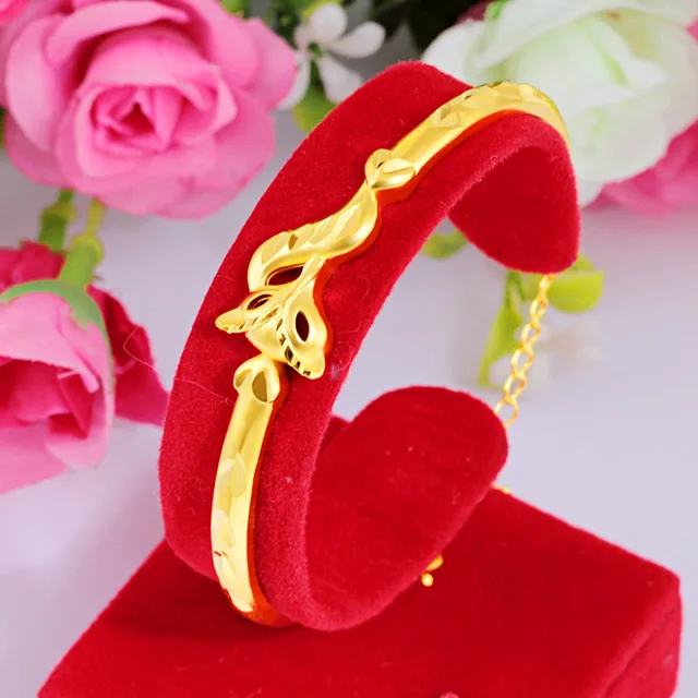 Bracelet Open Fox confortable et doux pour la peau pour femme en or 24 carats AU999 |   Lisse et poli, sans pression, confortable toute la journée 1
