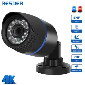 BESDER 4K 8MP 5MP HD H.265 IP Camera 3MP 1080P P2P AI Motion Detection IR Night Vision 48V POE Video Surveillance Outdoor Camera 1