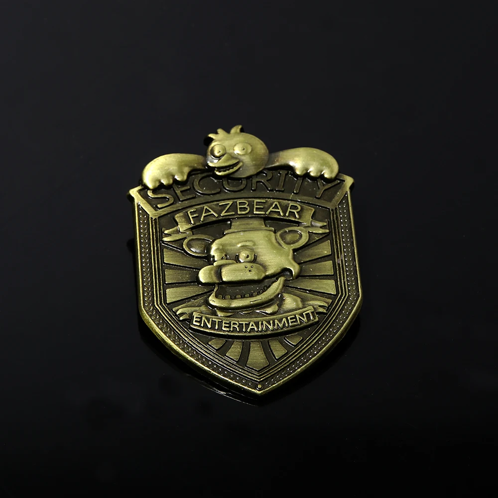 FNAF Security Badge Pendant Necklace & Metal Pin Set France