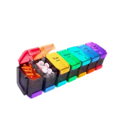 Extra Large Weekly Pill Organizer with AM/PM Compartments - Oversized 7 - Day Vitamin Storage Box (7caihe)
