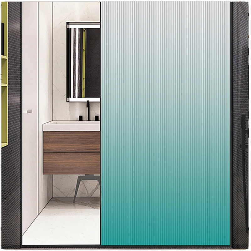 Privacy Windows Film Color Gradient Decorative Window Stickers No Glue Static Cling Frosted Glass Sticker Home