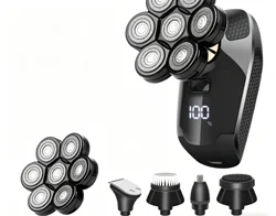 Men's Electric Shaver - Powerful Bald Head & Beard Grooming Tool (5 in 1 add 1 Head)