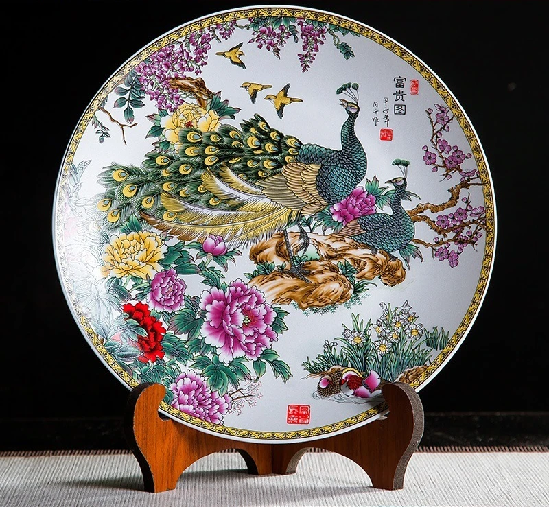 Platos de cerámica creativos, adornos decorativos, decoración del hogar, platos colgantes, artesanías, vitrinas para vinos, platos decorativos