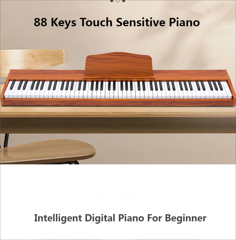 Tastiera Pianoforte Digitale 88 Tasti | Bluetooth, USB-C, Con Pedale E Cuffie Include - Foto 3