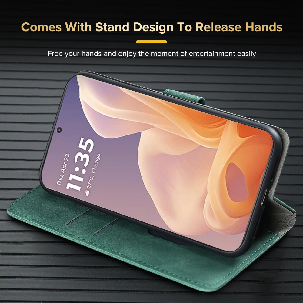 Flip Leather Wallet Cover Magnetic Book Stand Bag For Motorola Moto G85 5G phone case leather phone case leather wallet case leather case