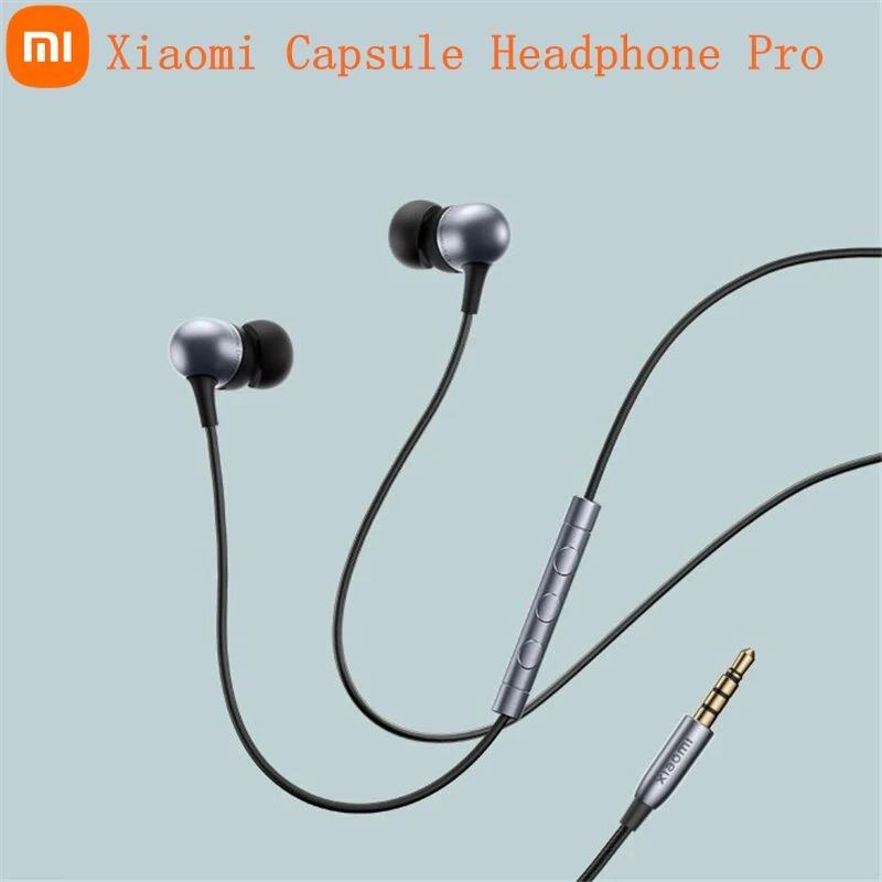Original Xiaomi Capsule Headphone Pro Dual Dynamic Drivers 3.5mm Audio Jack Wired Control In-ear Mi Earphone with Microphone