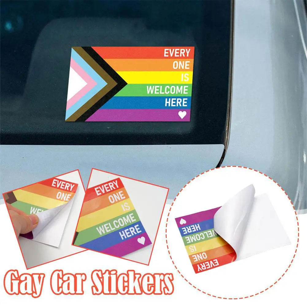 

Everyone Is Welcome Here Car Stickers LGBT Equality Sticker Sticker Decoration Car Equal Banner Decal Waterproof P